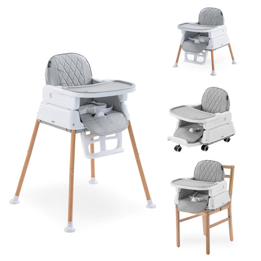Wholesale Kids Wood Feeding Table and Chair Adjustable Multi-function Eating Dinning Baby High Chair