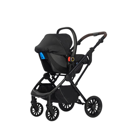 Luxury Stroller 3 in 1 High landscape Aluminum Frame Folding Double Pram Two Baskets Baby Carriage
