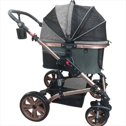 Dog Stroller Fold Pet Trolley Puppy Stroller Detachable Pet Carrier
