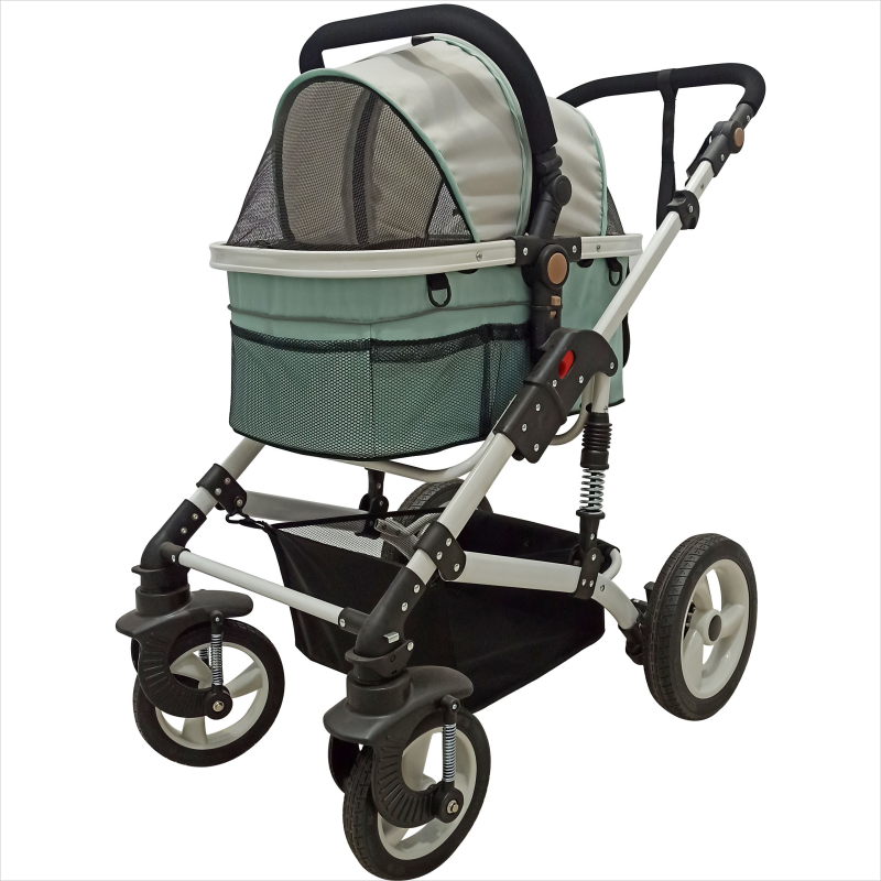 Dog Stroller Fold Pet Trolley Puppy Stroller Detachable Pet Carrier