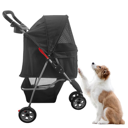 New Arrival Design Aluminum Frame 3 Wheel Pet Trolleys Cat Travel Stroller