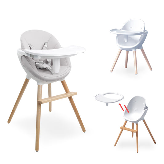 Foldable Moving Baby Chair Wood Baby Eating High Chair